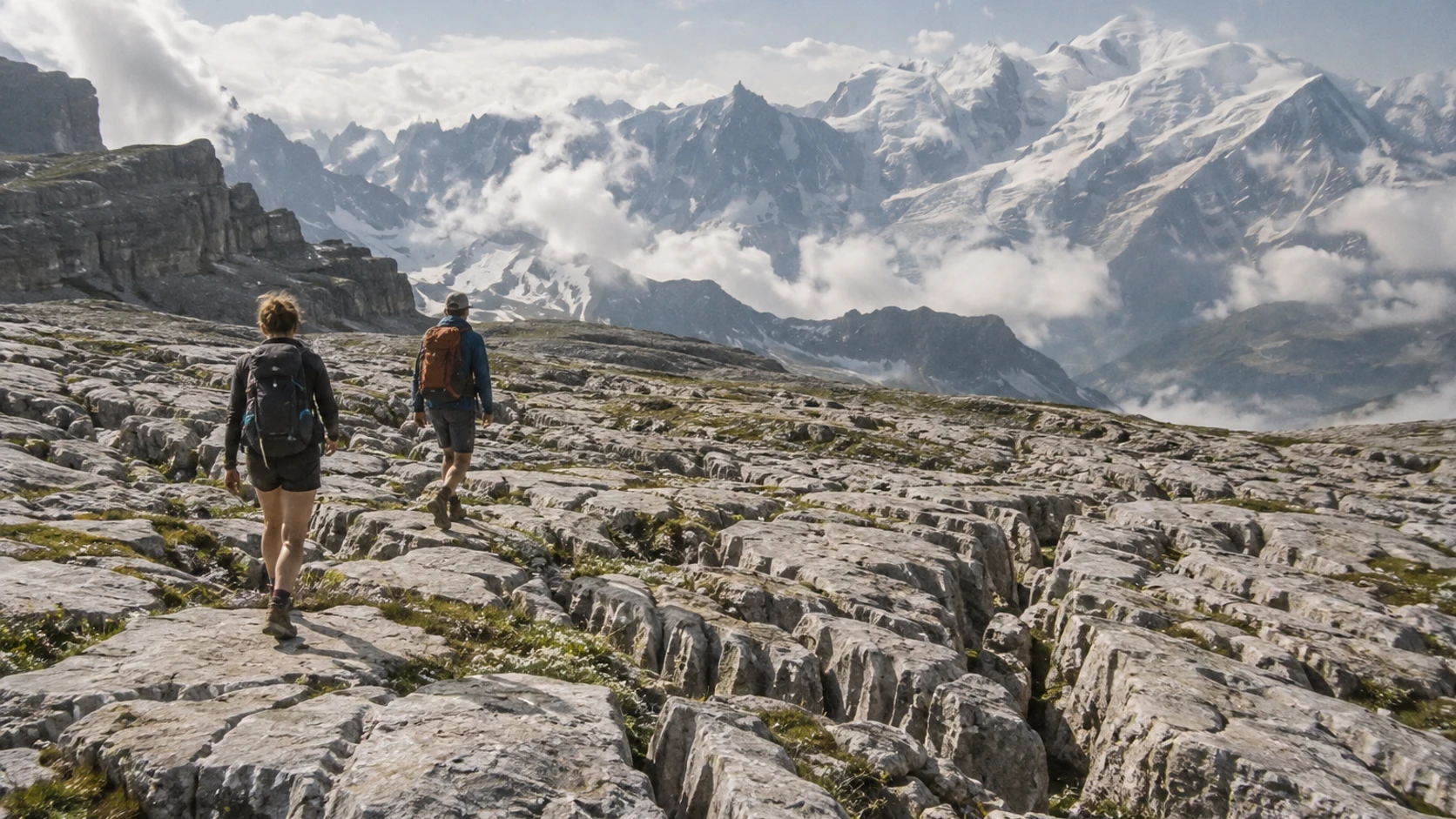 Désert de Platé : un plateau calcaire face au Mont-Blanc